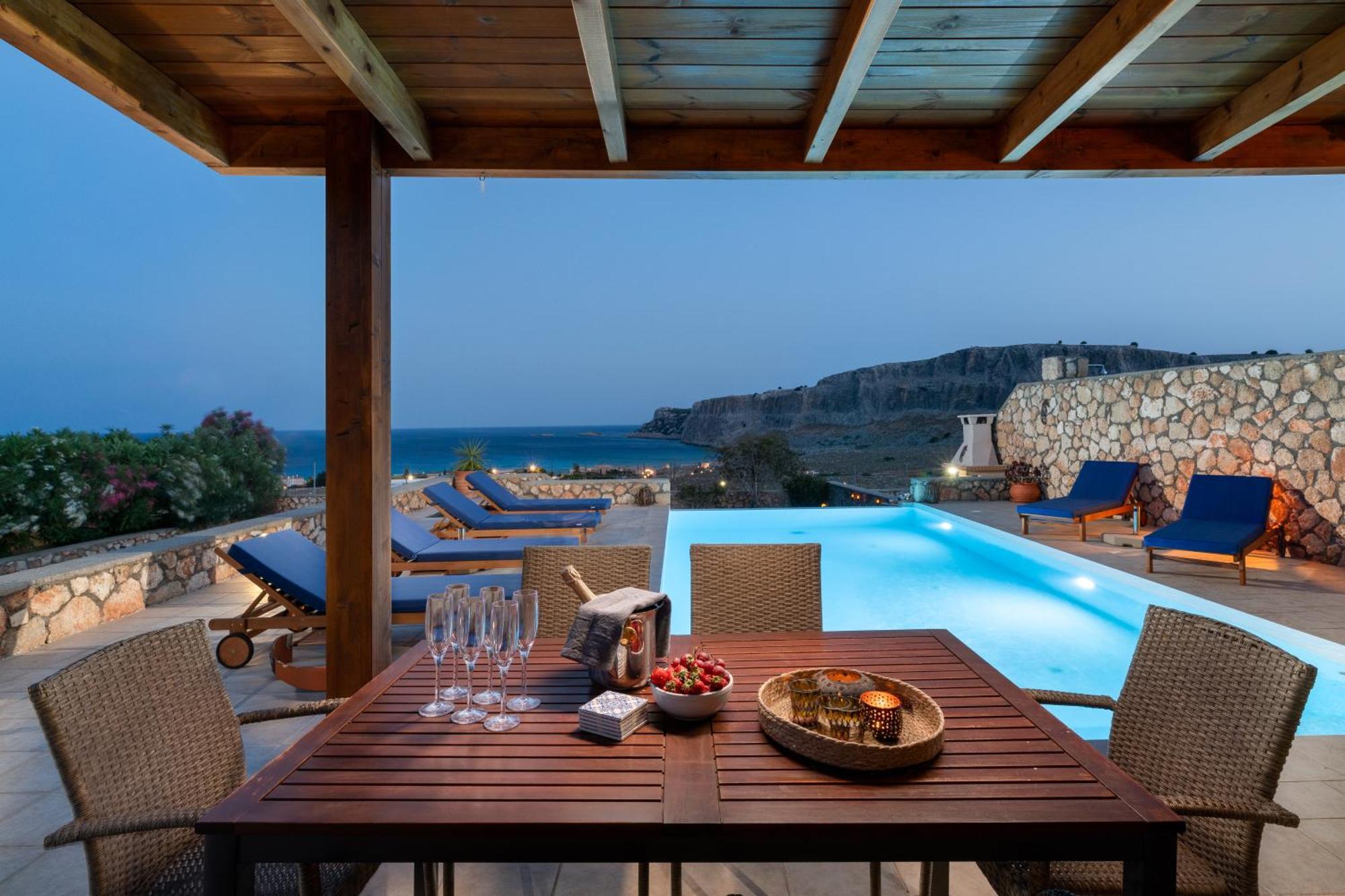 Aegean Blue View With Private Pool And Seaview * Líndos